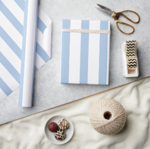 Preppy-Küstenstreifen Blau und Weiß Geschenkpapier