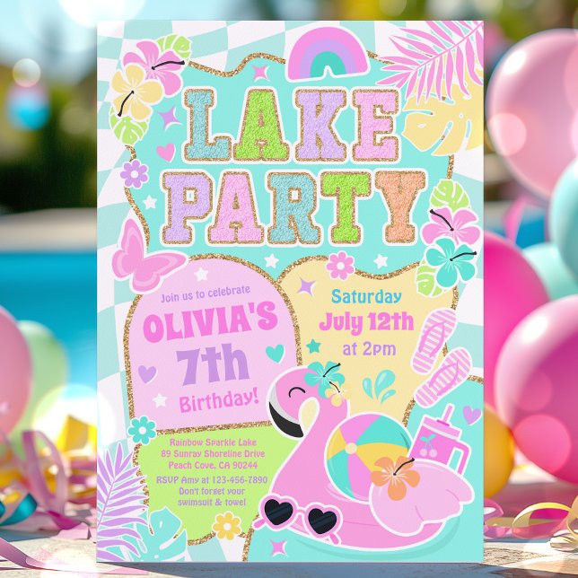 Preppy Lake Birthday Party beim Lake Summer Einladung (Von Creator hochgeladen)
