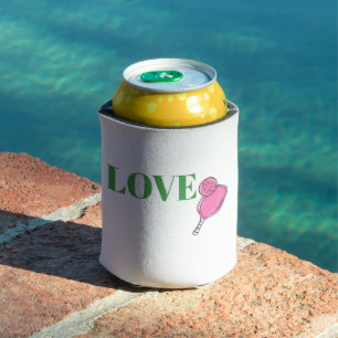 Preppy-Liebes-Pink-Pickleball-Schläger Dosenkühler