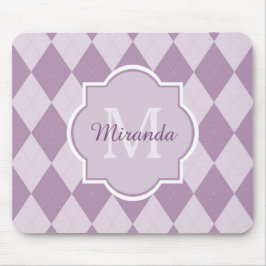 Preppy Light Lila Raute Girl Monogram und Name Mousepad