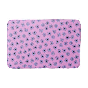 Preppy Lila Blau Blumen Einfaches Blumenmuster Badematte