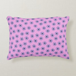 Preppy Lila Blue Hippie Blume Muster Dekokissen
