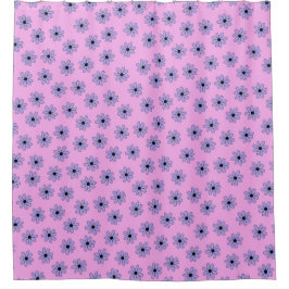 Preppy Lila Blue Hippie Blume Muster Duschvorhang