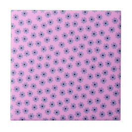 Preppy Lila Blue Hippie Blume Muster Fliese
