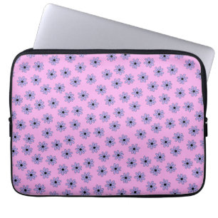 Preppy Lila Blue Hippie Blume Muster Laptopschutzhülle