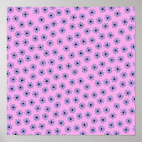 Preppy Lila Blue Hippie Blume Muster
