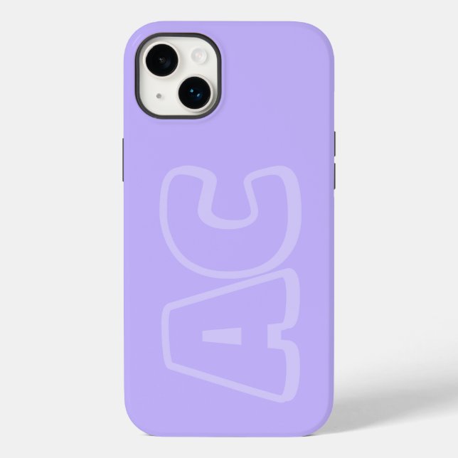 Preppy Lila Monogram Case-Mate iPhone Hülle (Rückseite)