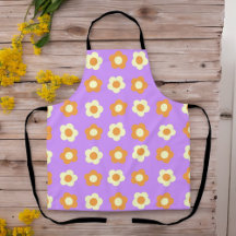 Preppy Lila Orange Floral Simple Blume Pattern