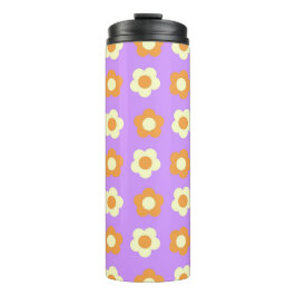 Preppy Lila Orange Floral Simple Blume Pattern Thermosbecher