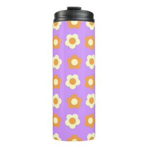 Preppy Lila Orange Floral Simple Blume Pattern Thermosbecher