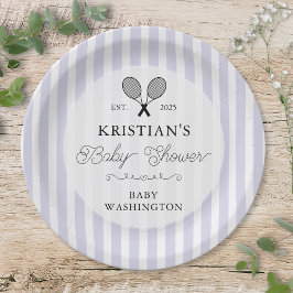 Preppy Lila Tennis Country Club Kinderdusche Pappteller