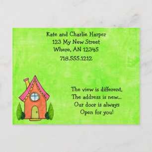 Preppy Lime Green and Pink New Address Moving Card Ankündigungspostkarte