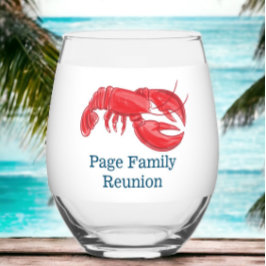 Preppy Lobster Family Wiedersehen Weinglas Ohne Stiel