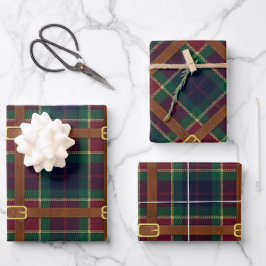 Preppy Lux Christmas Plaid Geschenkpapier Set