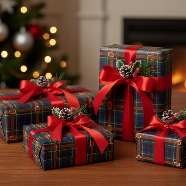 Preppy Lux Weihnachtskariert Geschenkpapier (Von Creator hochgeladen)