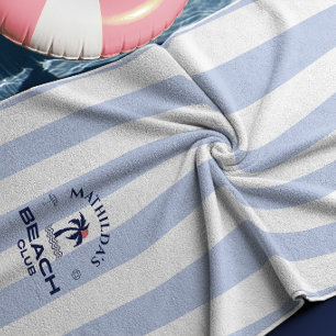 Preppy-Mädchen-Blauer-Strandclub-Geburtstag Strandtuch