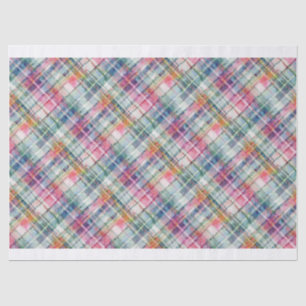 Preppy Madras Diagonal Kariertes Gewebe Seidenpapier