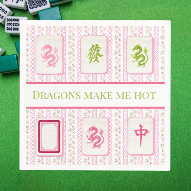 Preppy Mahjong Dragons machen mich heiß lustig Serviette (Von Creator hochgeladen)