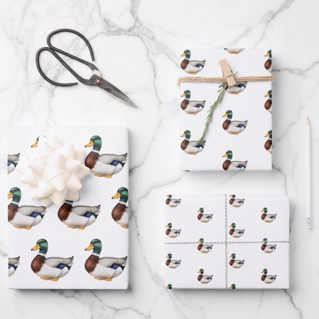 Preppy Mallard Duck Geschenkpapier Set (Vorderseite)