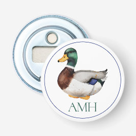 Preppy Mallard Duck Monogram Flaschenöffner