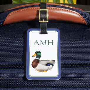 Preppy Mallard Duck Monogram Gepäckanhänger