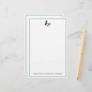 Preppy Mallard Duck Personalisiert Briefpapier