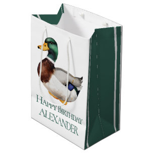 Preppy Mallard Duck Personalisiert Mittlere Geschenktüte
