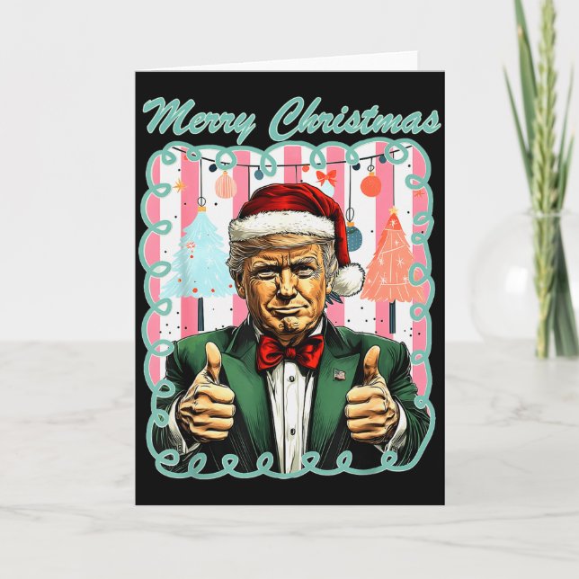 Preppy Merry Christmas Trump 2025 Xmas Make Xmas G Karte (Vorderseite)