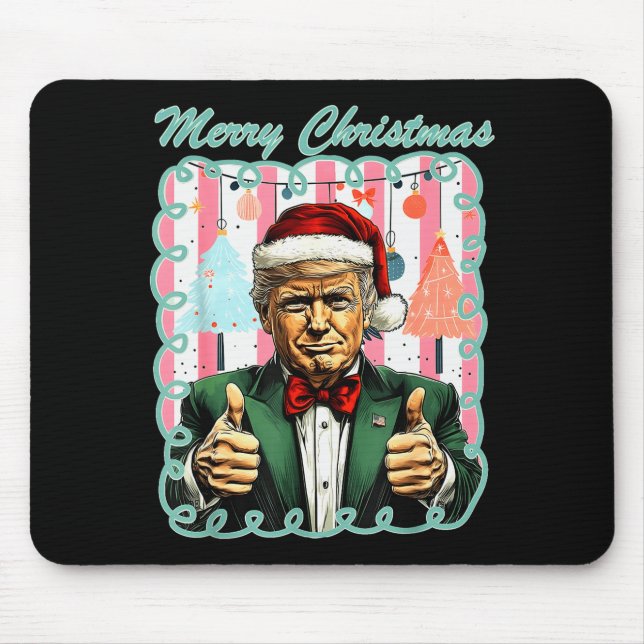Preppy Merry Christmas Trump 2025 Xmas Make Xmas G Mousepad (Vorne)