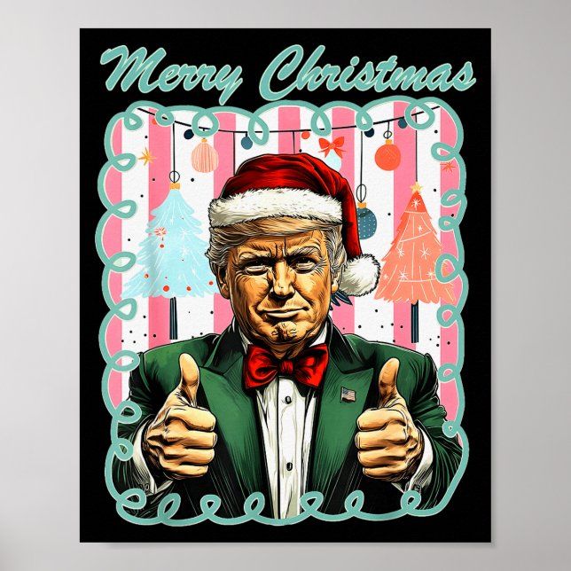 Preppy Merry Christmas Trump 2025 Xmas Make Xmas G Poster (Vorne)