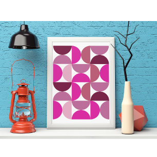 Preppy-Mid-Century-Modern-Abstrakte-Rosa-Ästhetik Poster