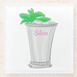 Preppy Mint Julep Personalisiert Glasuntersetzer