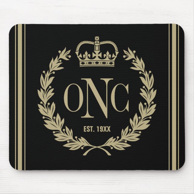 Preppy mit Monogramm Logo-Mausunterlage Mousepad (Vorne)
