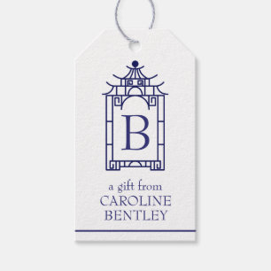 Preppy Mit Monogramm Pagoda Gift Tags Geschenkanhänger