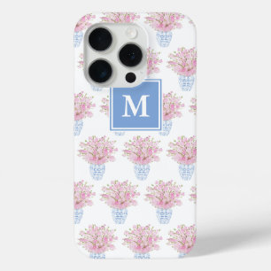 Preppy Monogram Pink Florence Blue White Ginger Ja Case-Mate iPhone Hülle