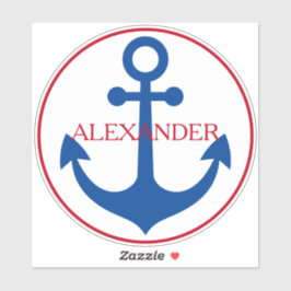 Preppy Nautical Anchor Personalized Aufkleber