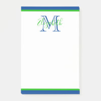 Preppy Navy Blue und Green Monogram