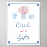 Preppy Navy rosa Karten und Gift Polterabend