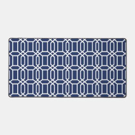 Preppy Navy White Octagon Geometric Schreibtischunterlage