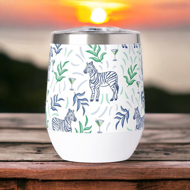 Preppy Navy Zebra Martinis White (Von Creator hochgeladen)