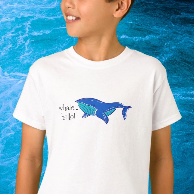 Preppy Niedlich Whale Hello T - Shirt (Von Creator hochgeladen)