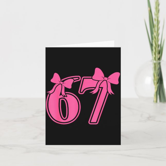 Preppy Nk Coquette Schleife Spitze 67 Six Seven Me Karte (Vorderseite)