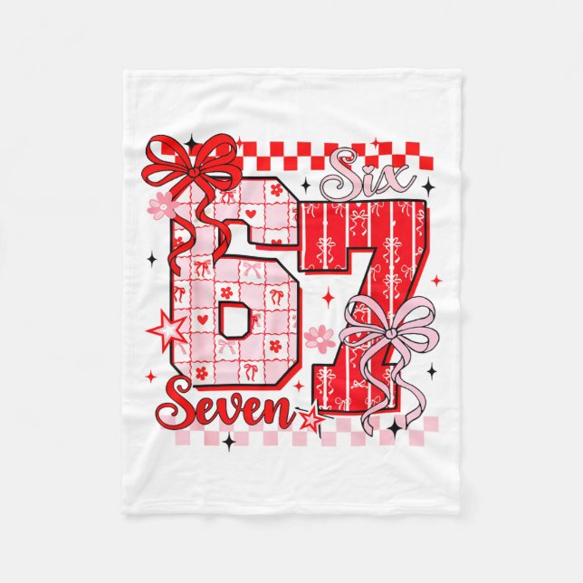 Preppy Nk Valentine 67 Six Seven Meme Valentines D Fleecedecke (Vorderseite)