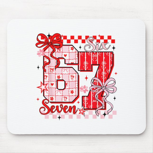 Preppy Nk Valentine 67 Six Seven Meme Valentines D Mousepad (Vorne)
