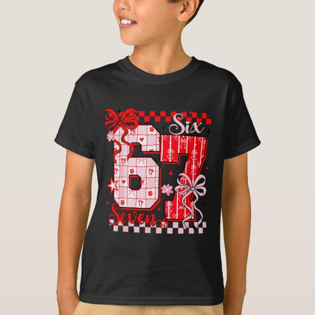 Preppy Nk Valentine 67 Six Seven Meme Valentines D T-Shirt (Vorderseite)