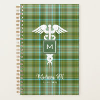 Preppy Nurse Medical Green Kariert Personalisiert