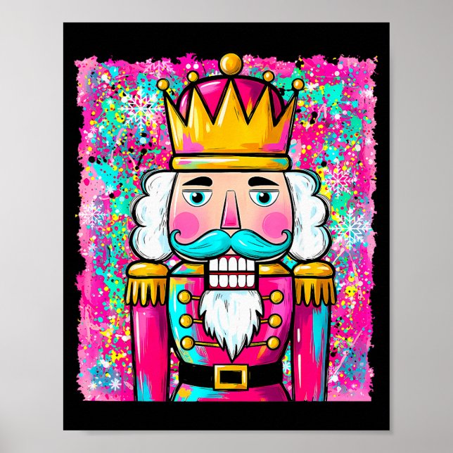 Preppy Nutcracker Merry Christmas Xmas Pajamas Wom Poster (Vorne)