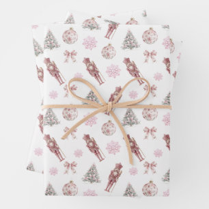 Preppy Nutcracker Weihnachtswackelpapier Geschenkpapier Set