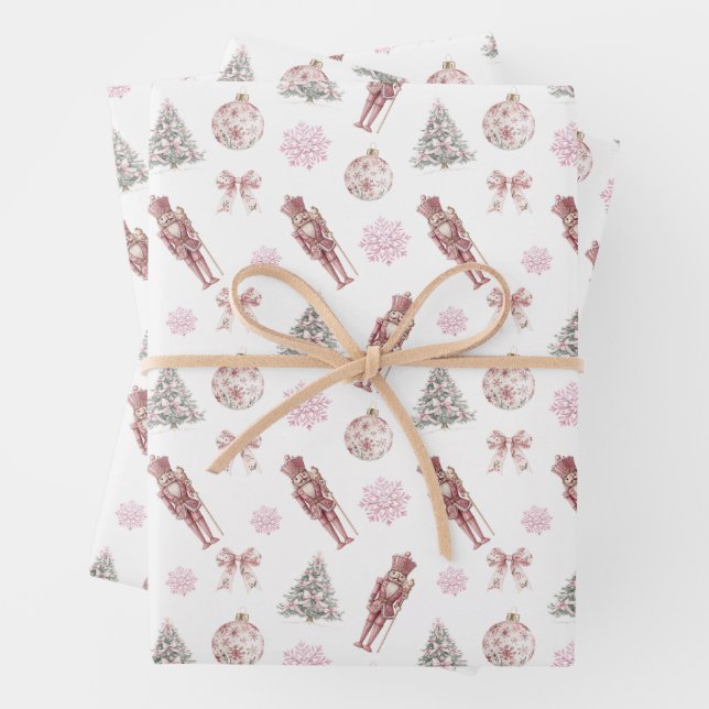 Preppy Nutcracker Weihnachtswackelpapier Geschenkpapier Set (Beispiel)