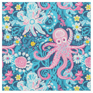 Preppy Octopus Garden Stoff